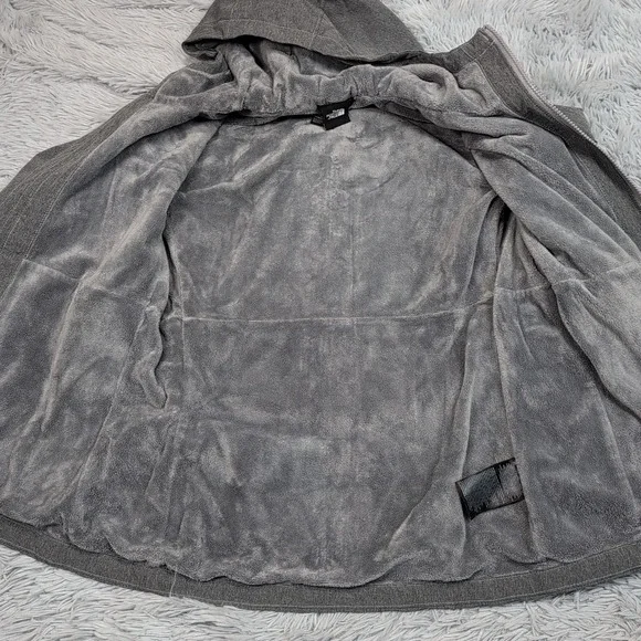 The North Face Jacket Womens S Gray Zip Up Pockets Gorpcore Hoodie Fleece Lined - Picture 14 of 14